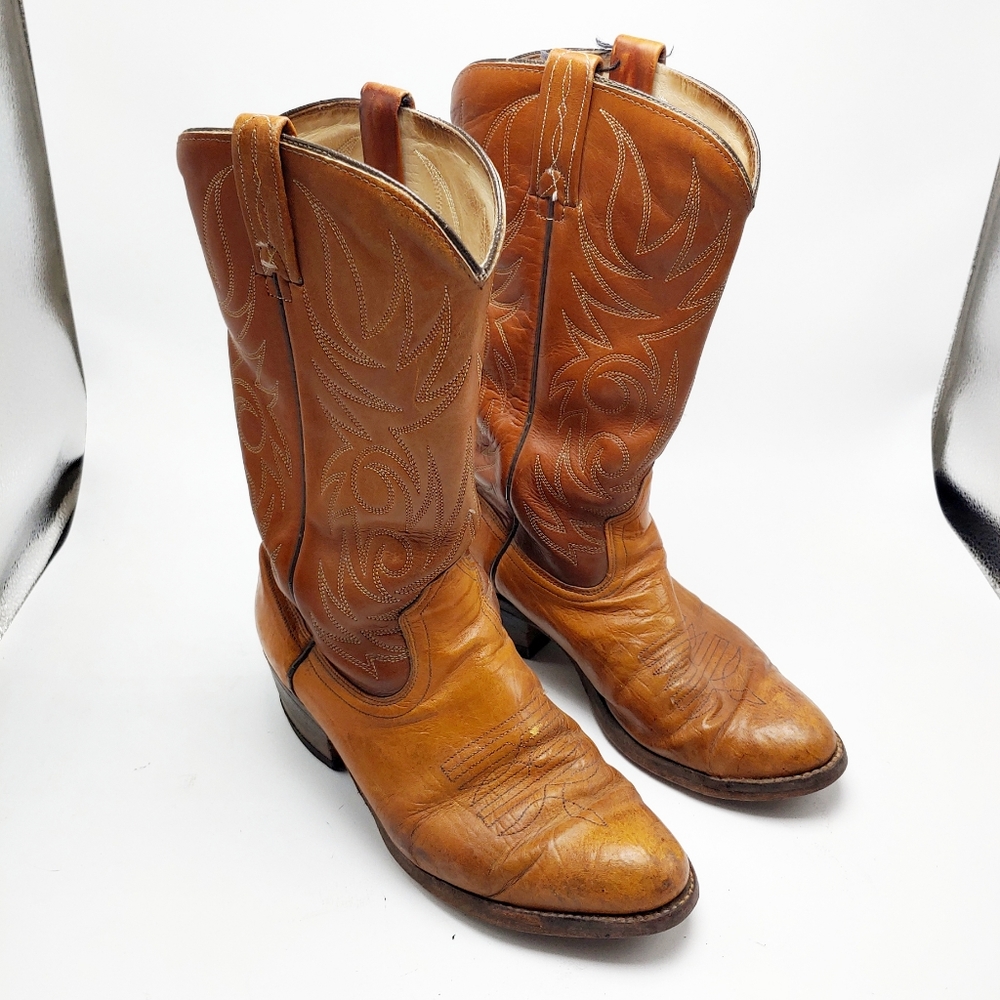 Vintage Dan Post Cowboy Western Boots Sz 7 D